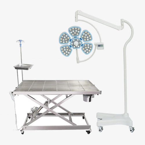 Zestaw do gabinetu ze stołem operacyjnym i lampą operacyjną