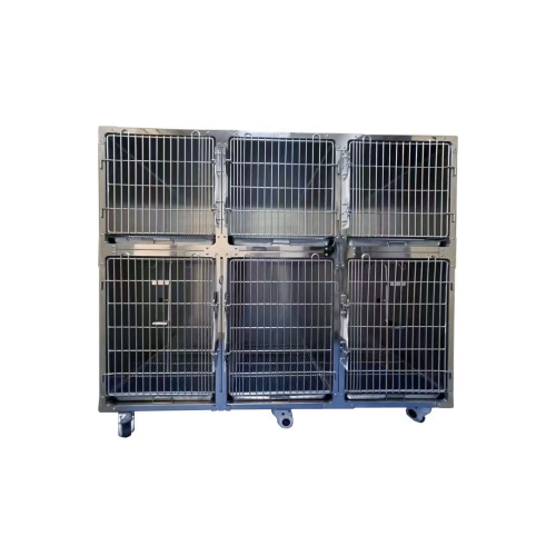 Klatka ze stali nierdzewnej 6 wnęk 183x70x157 cm