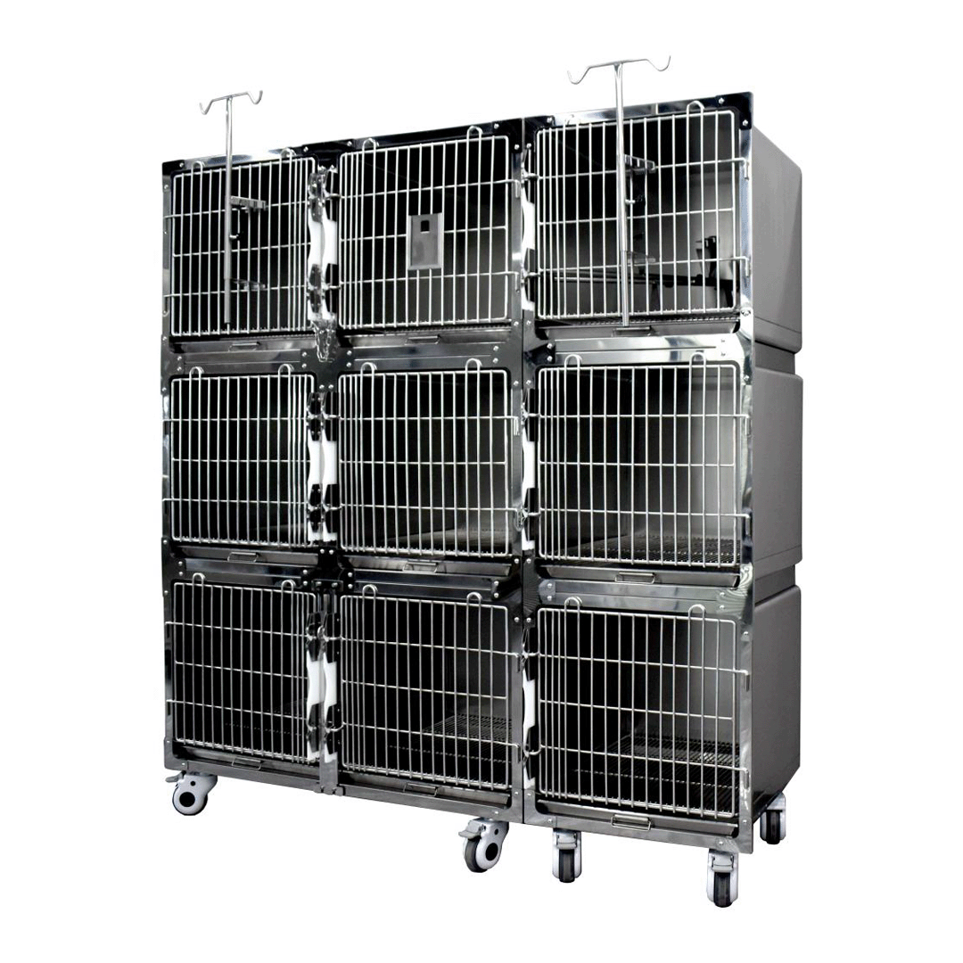 Klatka ze stali nierdzewnej 9 wnęk 183x70x218 cm