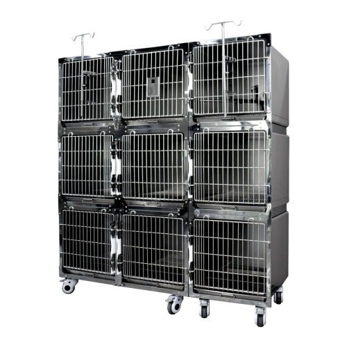 Klatka ze stali nierdzewnej 9 wnęk 183x70x218 cm