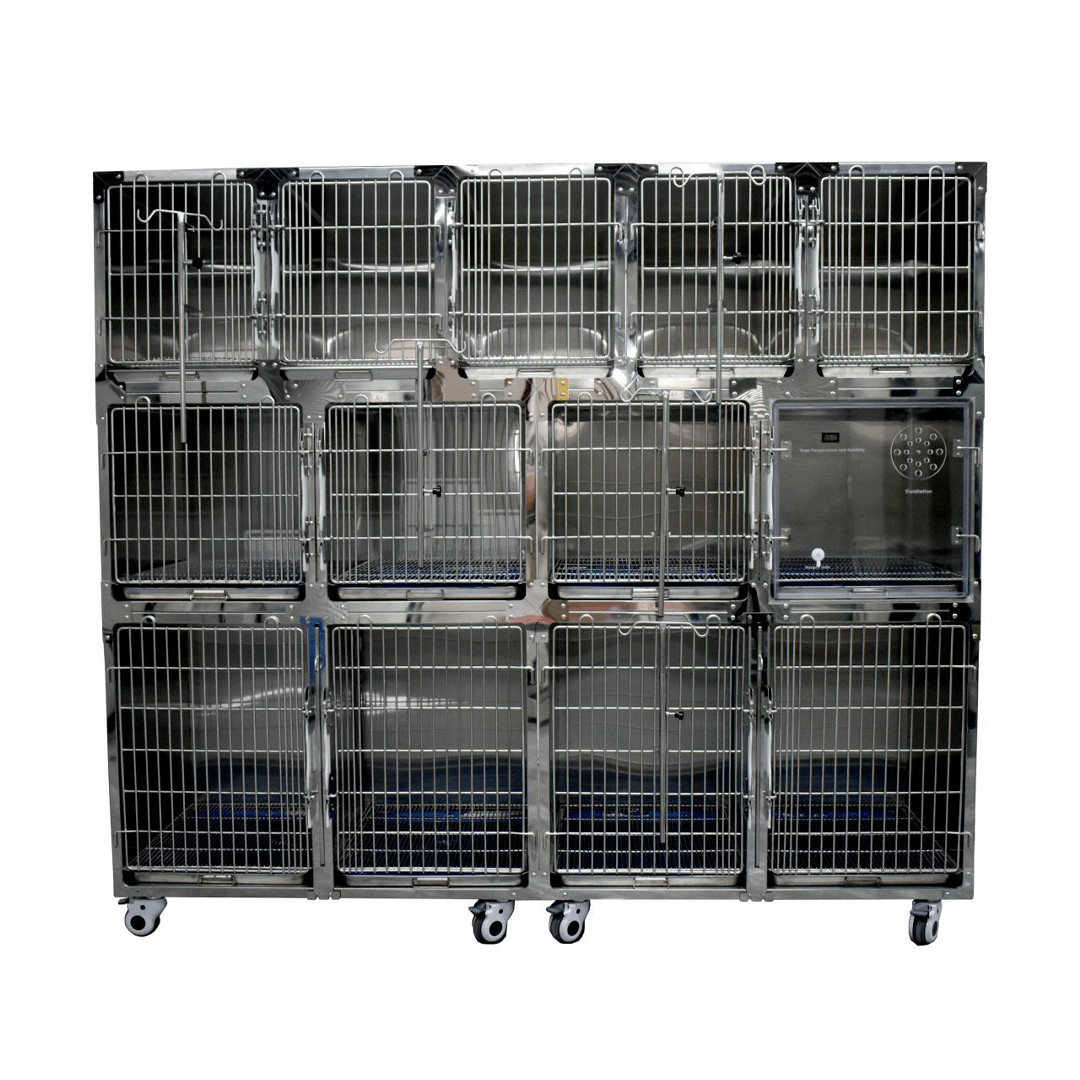 Klatka ze stali nierdzewnej 13 wnęk 244x70x218 cm