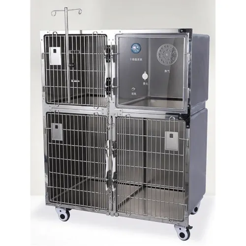 Klatka ze stali nierdzewnej 4 wnęki 122x70x157 cm