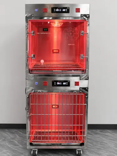 Klatka z grzaniem Infrared ze stali 2 wnęki