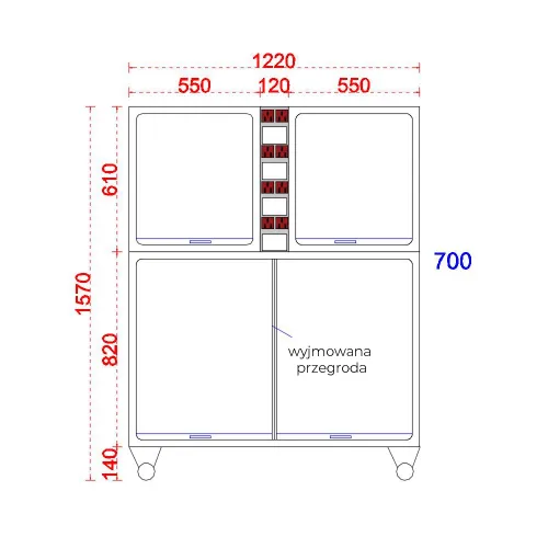 Klatka stalowa dla kotów wysoka 90x55x183 cm TTCC-06-1.png