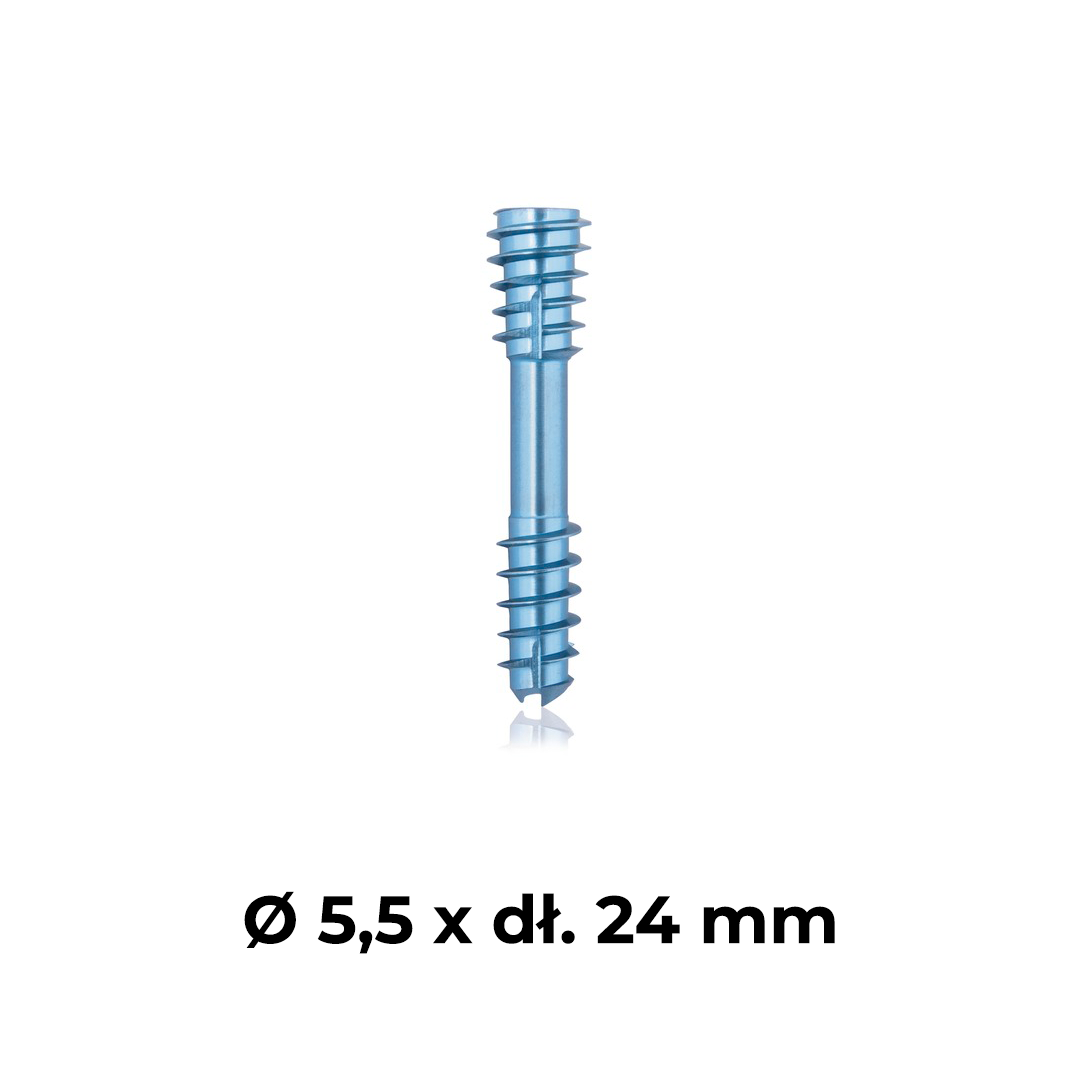 Śruba kompresyjna tytanowa jasnoniebieska