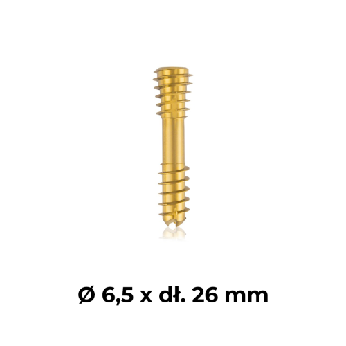 Śruba kompresyjna tytanowa złota Ø 6,5 x dł. 26 mm.png