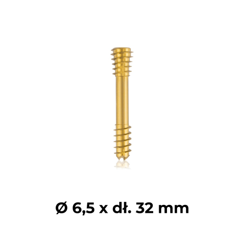 Śruba kompresyjna tytanowa złota Ø 6,5 x dł. 32 mm.png
