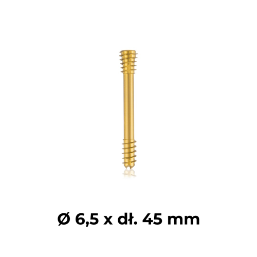 Śruba kompresyjna tytanowa złota Ø 6,5 x dł. 45 mm.png