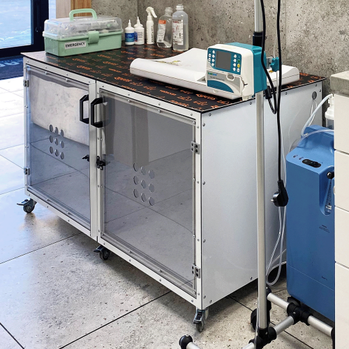 Podwójna klatka z ruchomą przegrodą 60x120x60 cm Podwójna klatka z ruchomą przegrodą.png