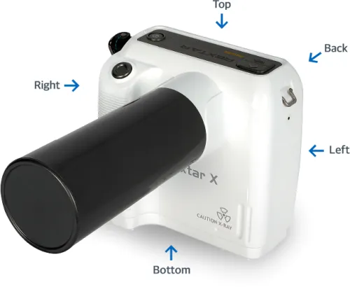 Aparat RTG stomatologiczny ręczny REXTAR- X Ręczny aparat RTG REXTAR-X gotowy do użycia – kompaktowy, lekki i ergonomiczny. Widoczna nowoczesna obudowa z uchwytem oraz panelem sterującym, zaprojektowany do precyzyjnej diagnostyki stomatologicznej w każdych warunkach.